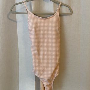 pink gingham one piece swimsuit